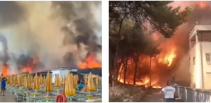 Над 5 часа гасиха мащабен пожар в италианския курорт Падула Бианка в Галиполи, евакуираха населението (ВИДЕО)