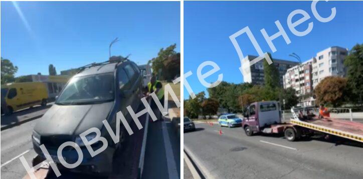 Катастрофа на ул. „Янко Комитов“: Автомобил навлиза в насрещното платно и губи контрол над управлението (видео)
