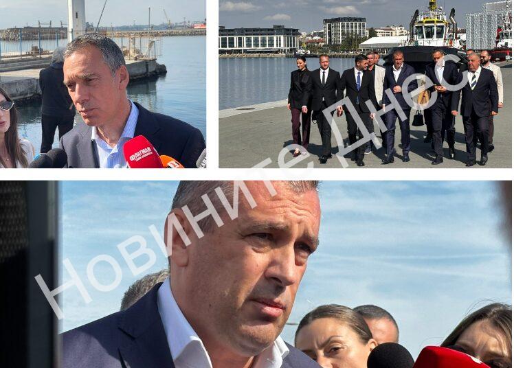 Бургас трепне за „Евровизия 2027“: Евровилидж на пристанището и допълнителни полети обсъдиха Димитър Николов и транспортният министър Георги Пеев (кадри)