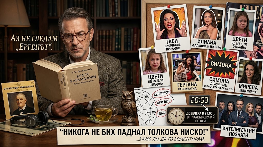 „Не гледам „Ергенът“, но Габи прекали!“: Иво Сиромахов разнищи участничките, докато чете Достоевски