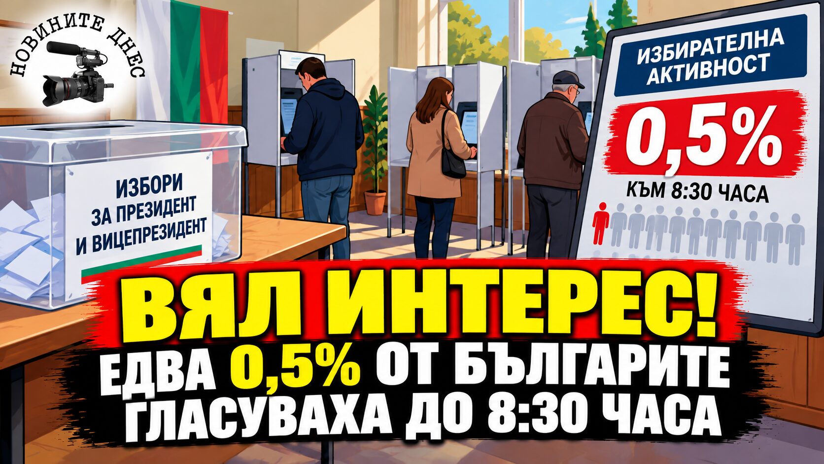 Вял интерес към президентските избори! Едва 0,5% от българите гласуваха до 8:30 часа