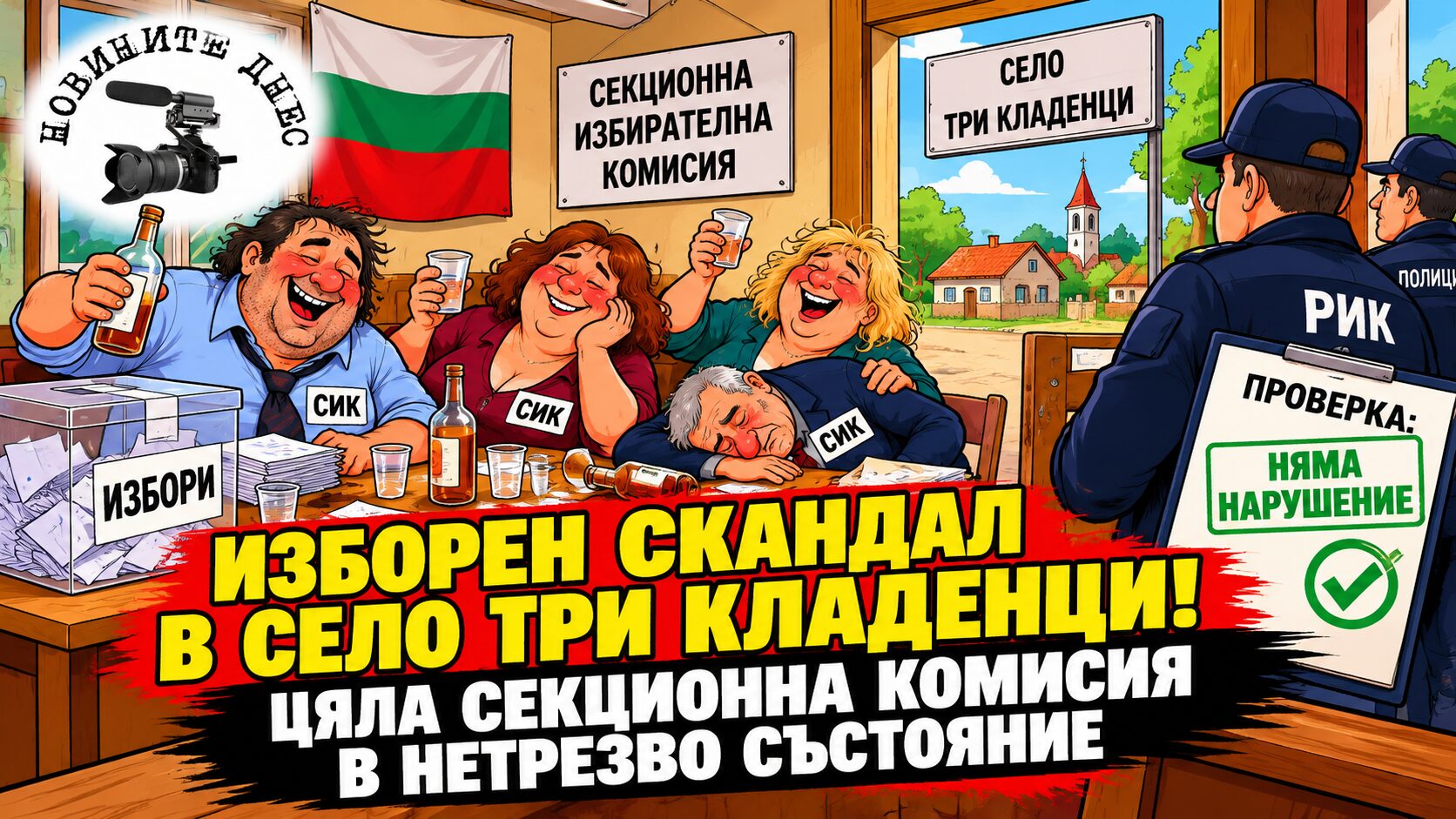 Изборен скандал в село Три кладенци! Цяла секционна комисия дошли пияни